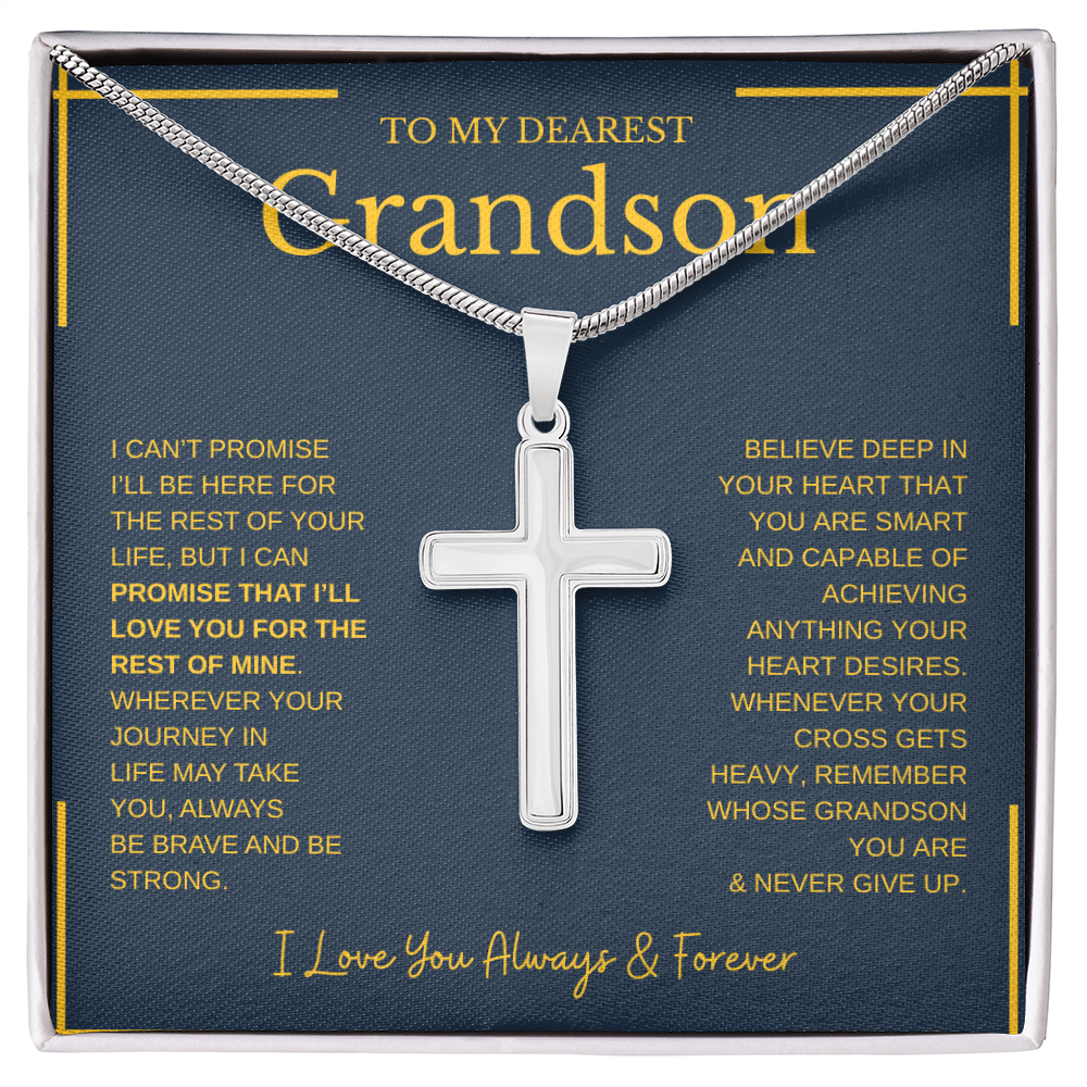 To My Grandson | Artisan Cross Necklace
