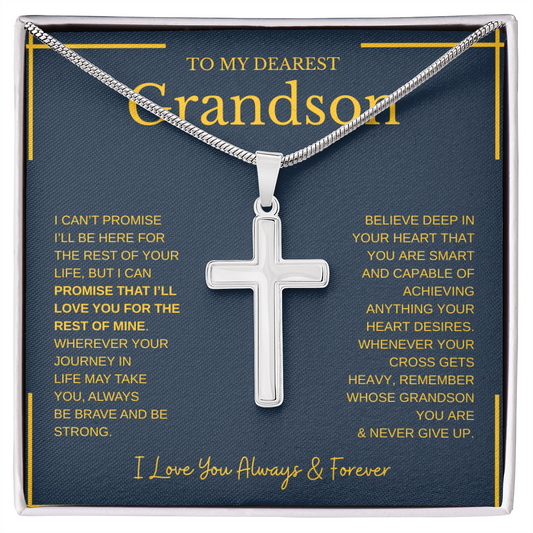 To My Grandson | Artisan Cross Necklace