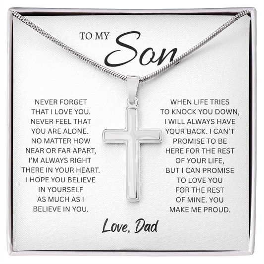 To My Son from Dad | Artisan Cross Necklace