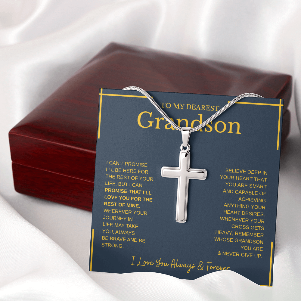 To My Grandson | Artisan Cross Necklace