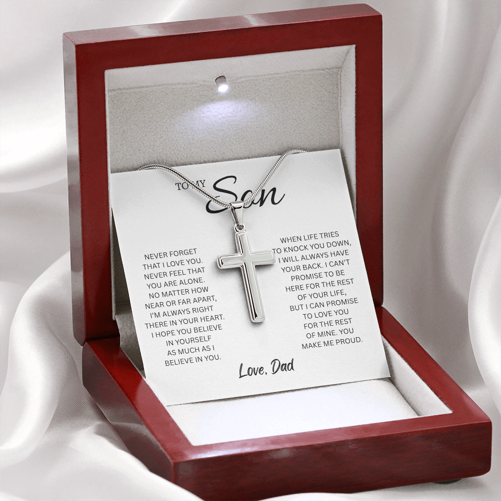 To My Son from Dad | Artisan Cross Necklace