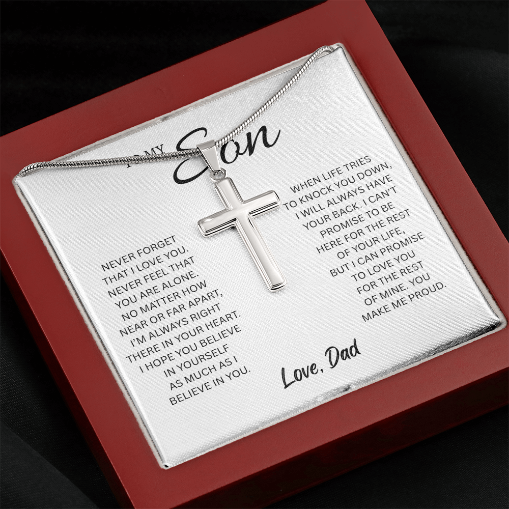 To My Son from Dad | Artisan Cross Necklace
