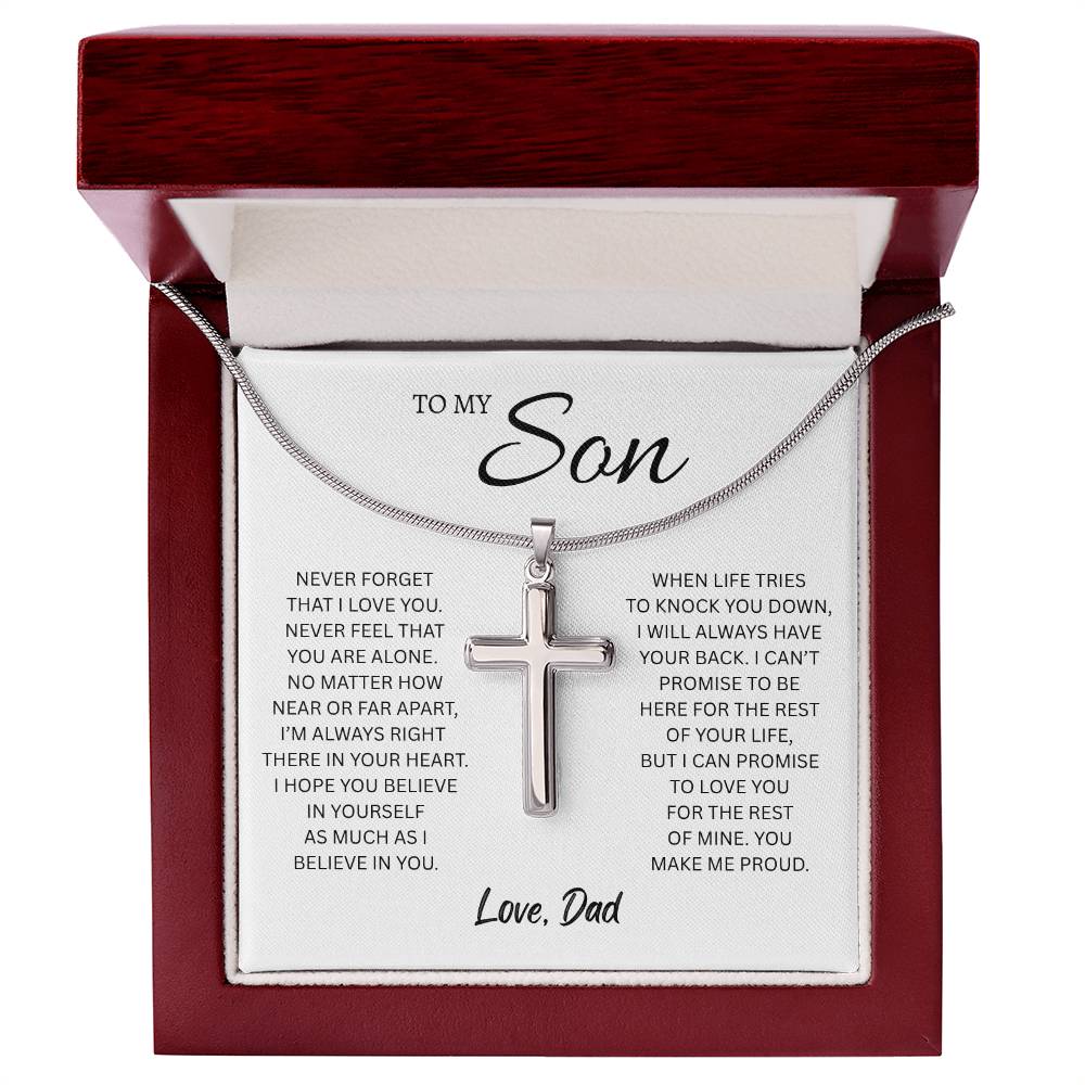 To My Son from Dad | Artisan Cross Necklace
