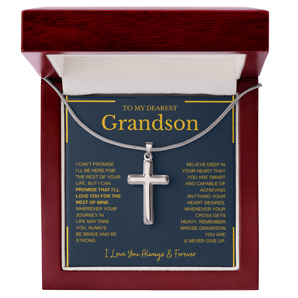 To My Grandson | Artisan Cross Necklace