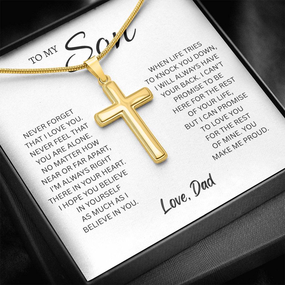 To My Son from Dad | Artisan Cross Necklace