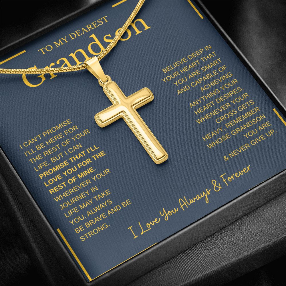 To My Grandson | Artisan Cross Necklace