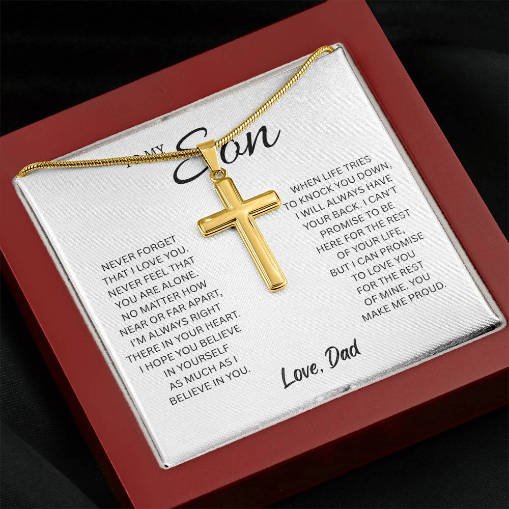 To My Son from Dad | Artisan Cross Necklace