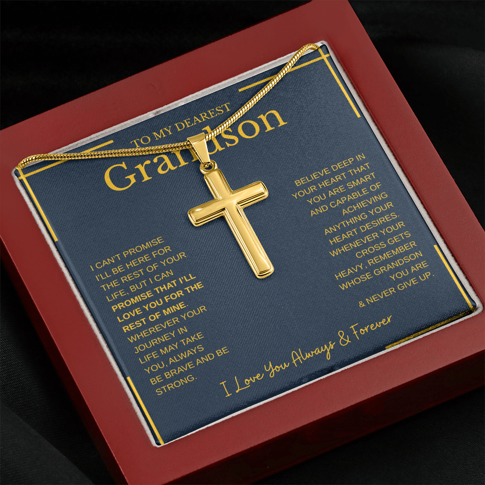 To My Grandson | Artisan Cross Necklace