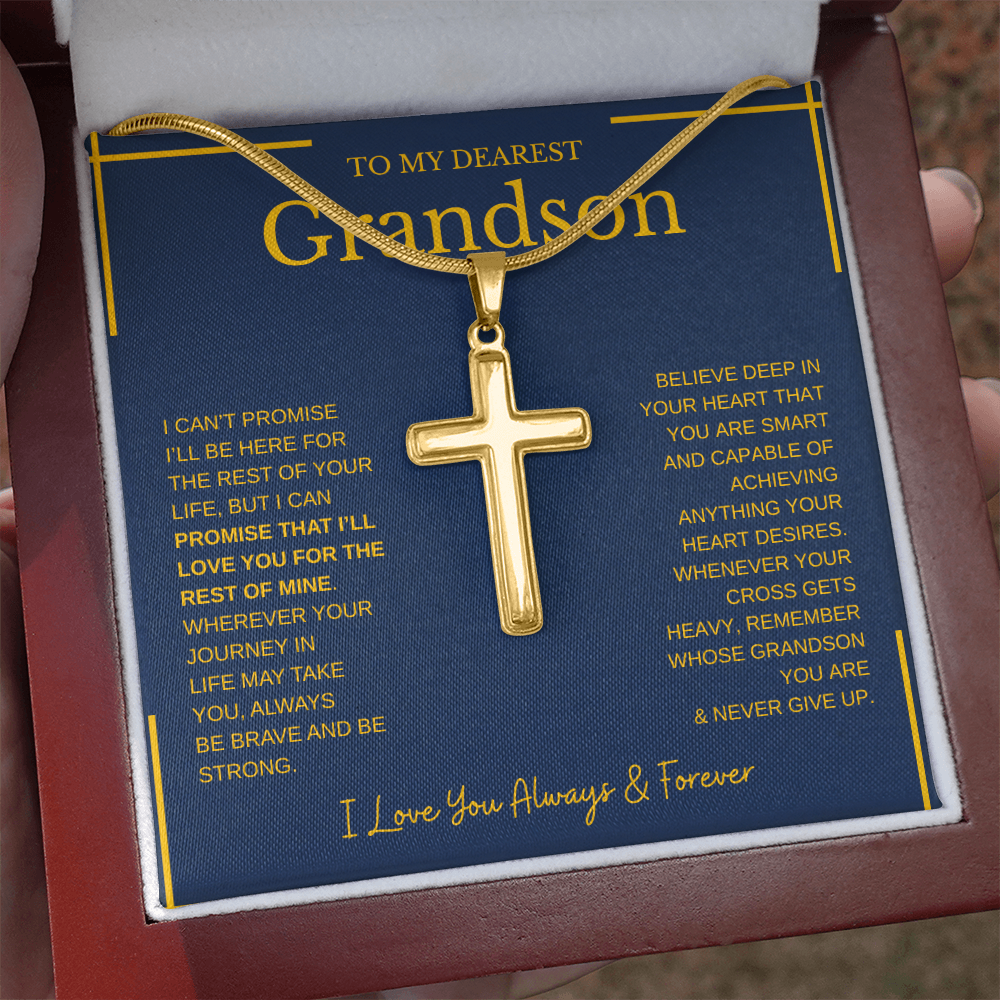 To My Grandson | Artisan Cross Necklace